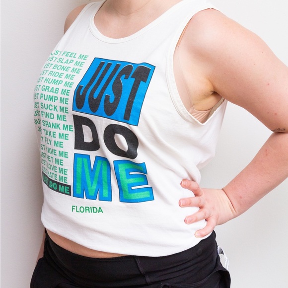 Vintage Florida “Just Do Me” Sex Pride Tank top shirt- Floribama Party Club sz L - Picture 6 of 6